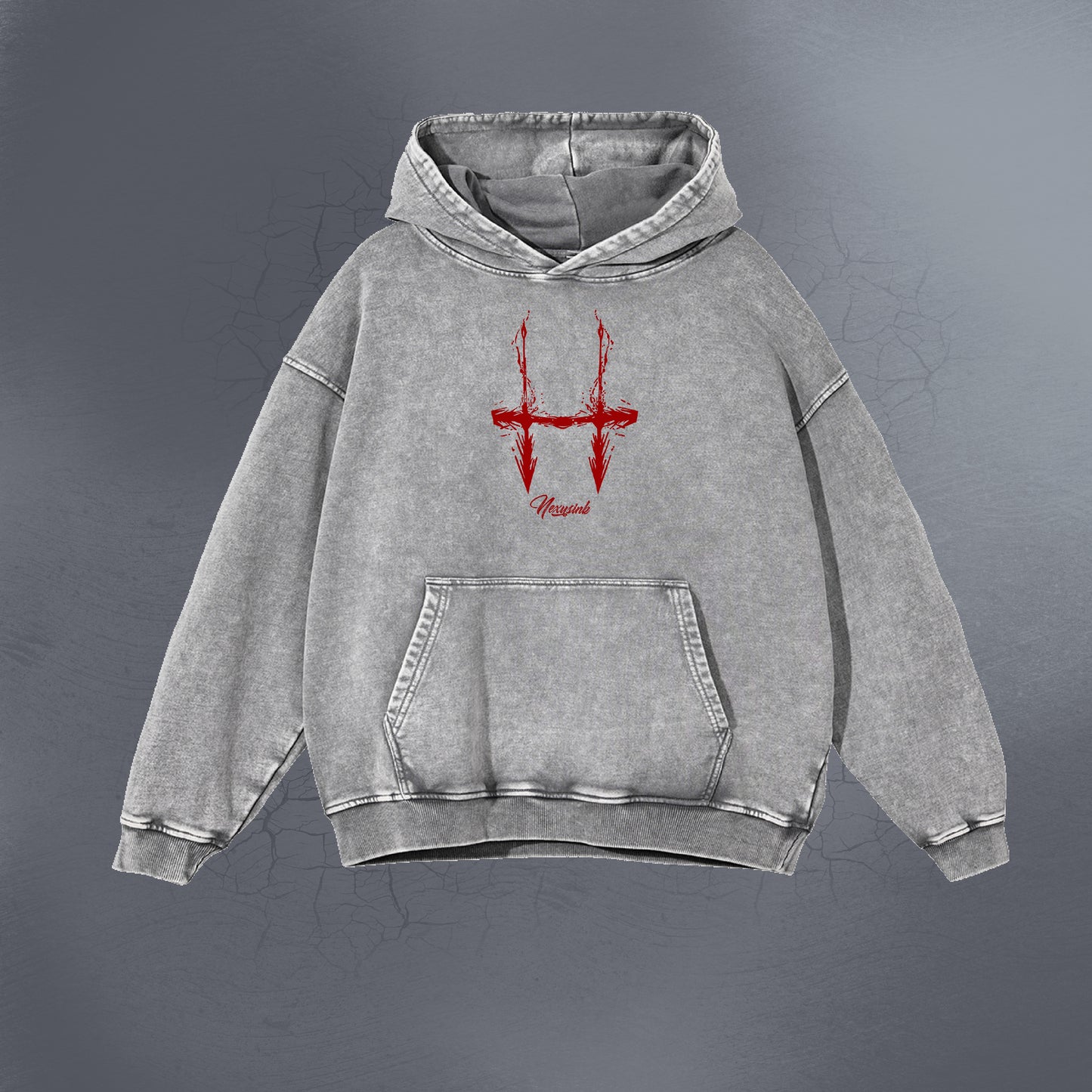 BLOODSHOT VINTAGE GREY HOODIE