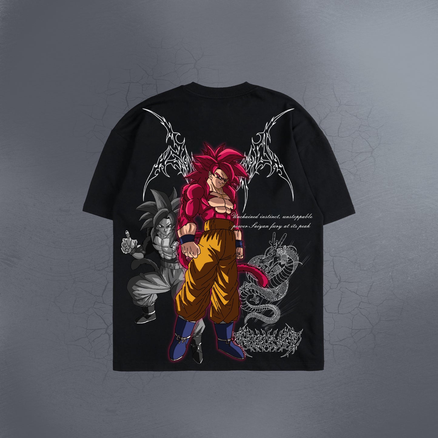 GOKU SSJ 4 ADULT BLACK TEE