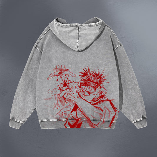 BLOODSHOT VINTAGE GREY HOODIE