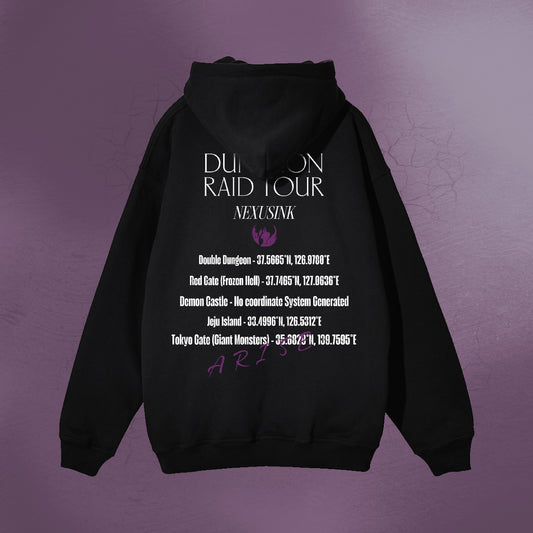 DUNGEON RAID BLACK ZIP UP HOODIE