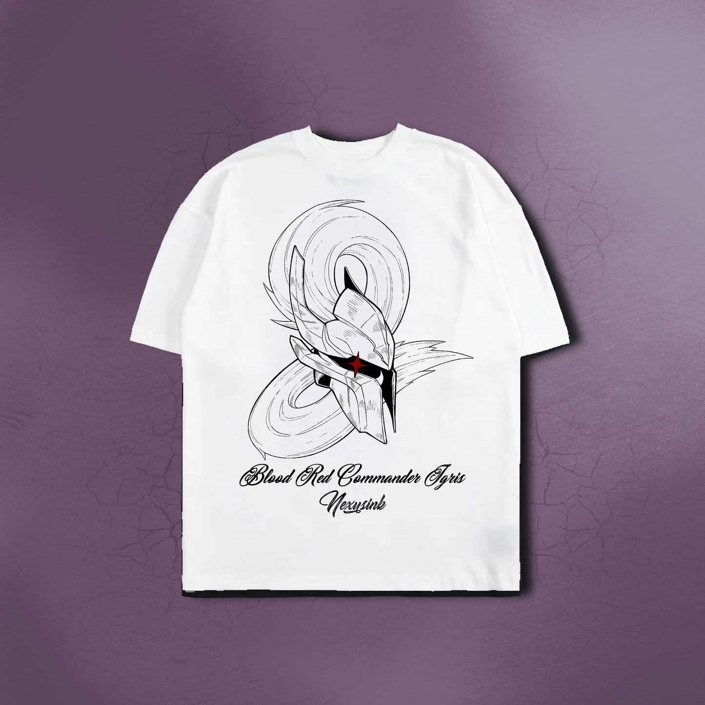 BLOOD RED COMMANDER WHITE TEE