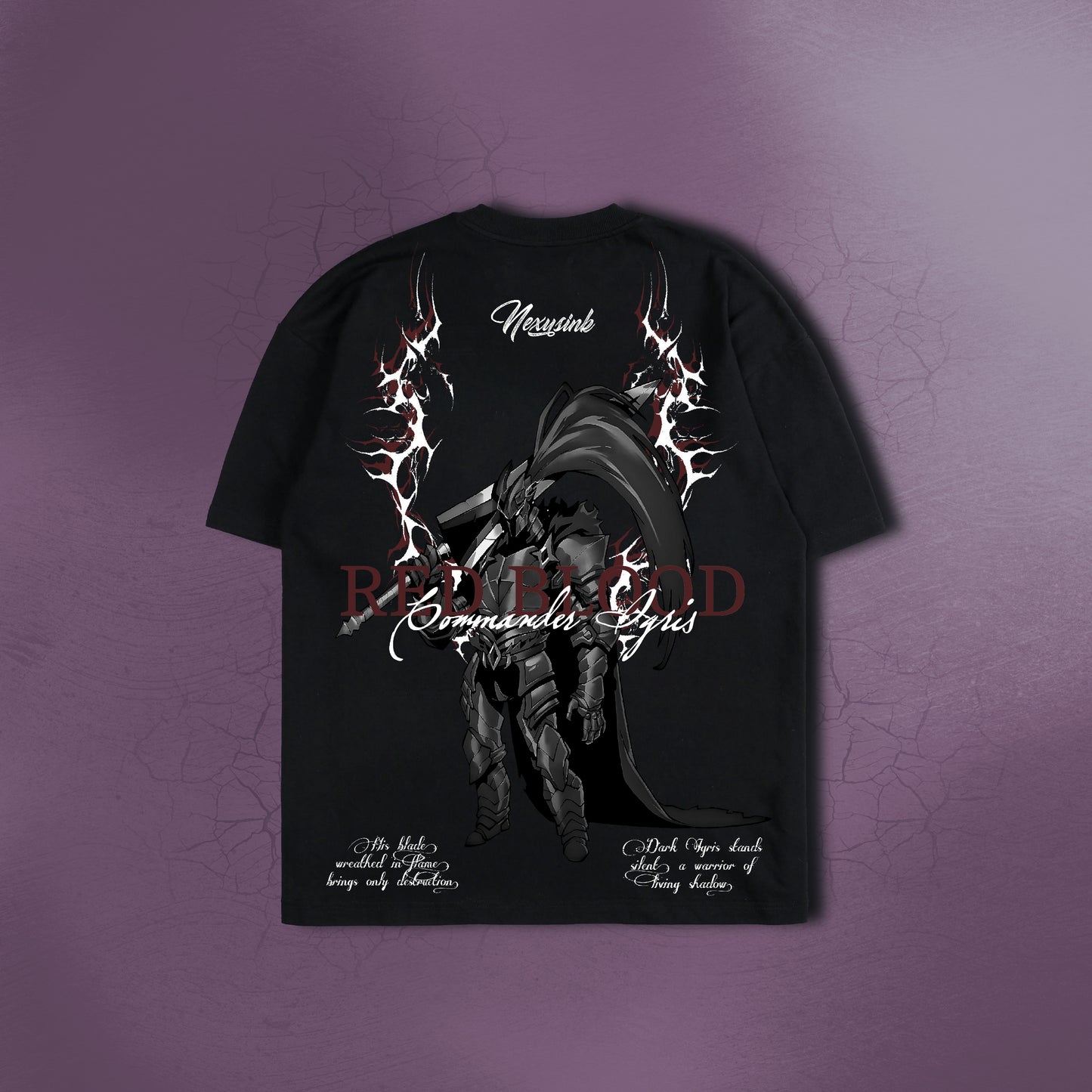 BLOOD RED COMMANDER BLACK TEE
