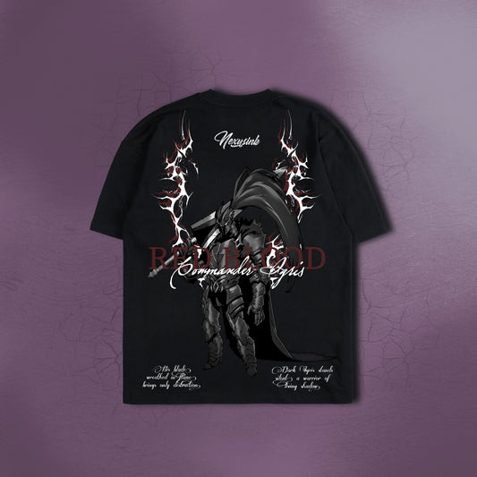 BLOOD RED COMMANDER BLACK TEE