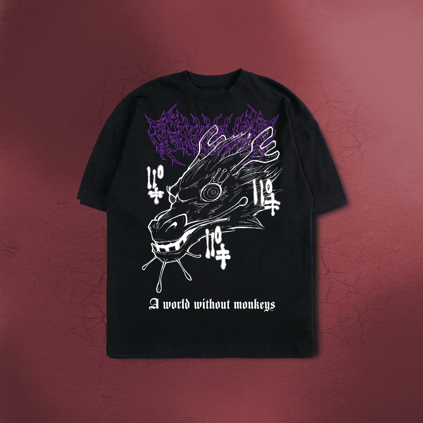 A WORLD WITHOUT MOENKEYS BLACK TEE