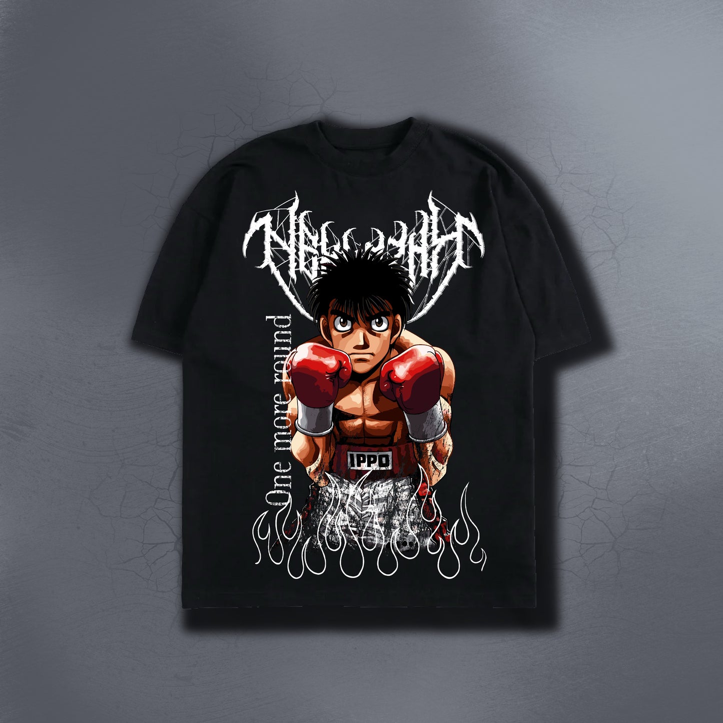 ONE MORE ROUND BLACK TEE FRONT