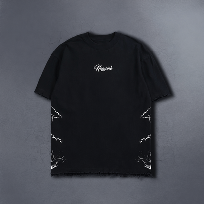 LAST WARRIOR BLACK DISTRESSED TEE