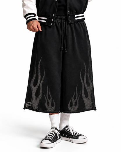 DEVIL FLAMES BAGGY SHORTS