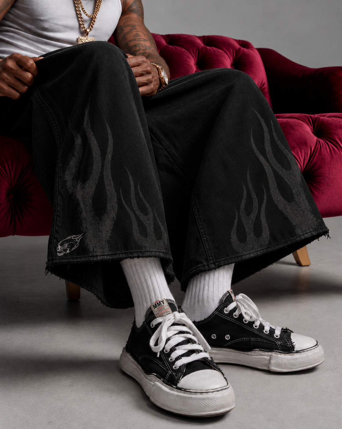 DEVIL FLAMES BAGGY SHORTS