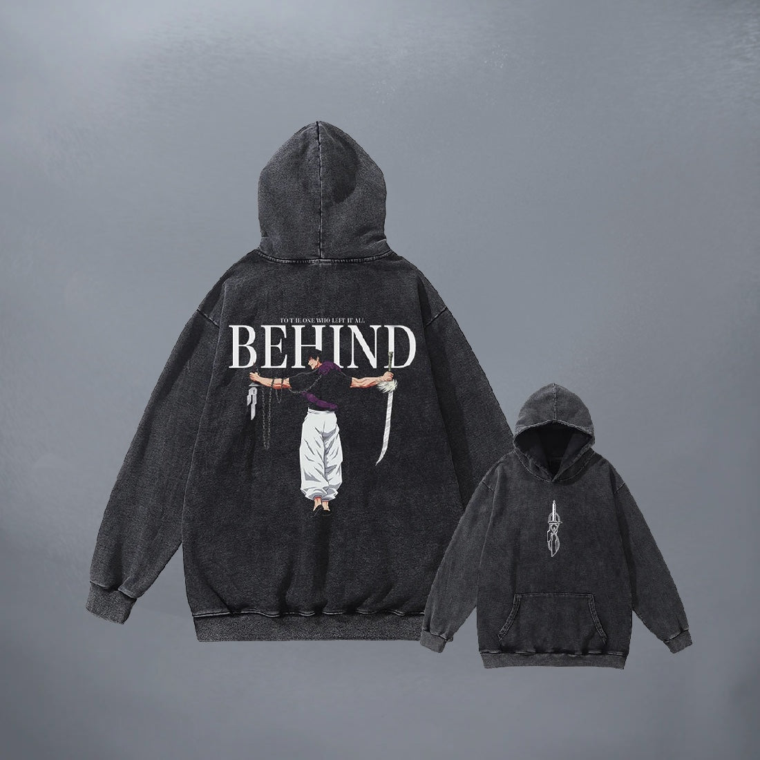 THE ONE WHO LEFT IT ALL BEHIND 2 SIDED VINTAGE HOODIE