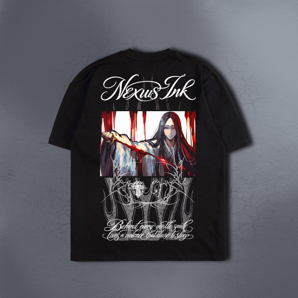 CRIMSON GRACE BLACK TEE