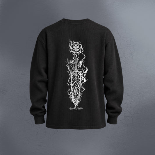 BLACK DIVIDER BLACK WAFFLE LONG SLEEVE (NEW)