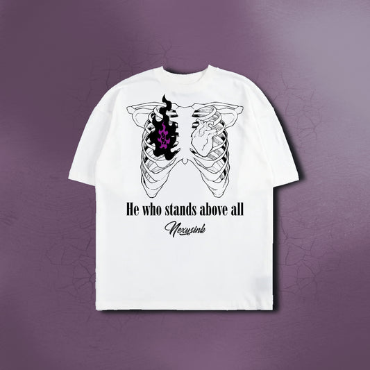 HE WHO STANDS ABOVE ALL WHITE TEE