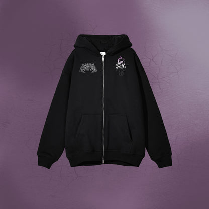 SHADOW SLAYER ZIP UP BLACK HOODIE