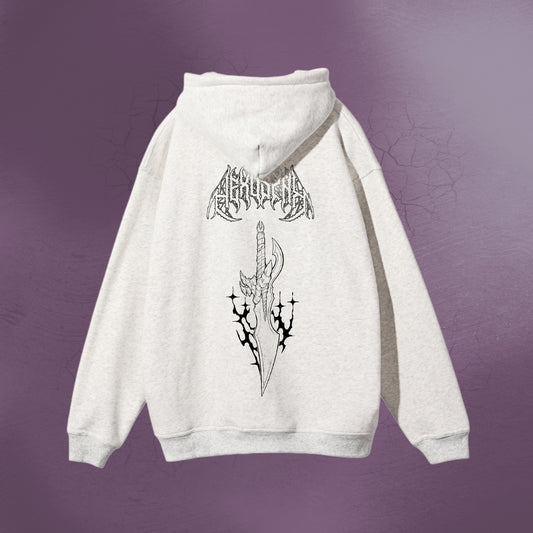 SHADOW SLAYER WHITE ZIP UP HOODIE