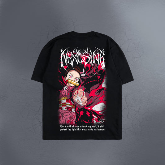 ASHEN FLOWER BLACK TEE