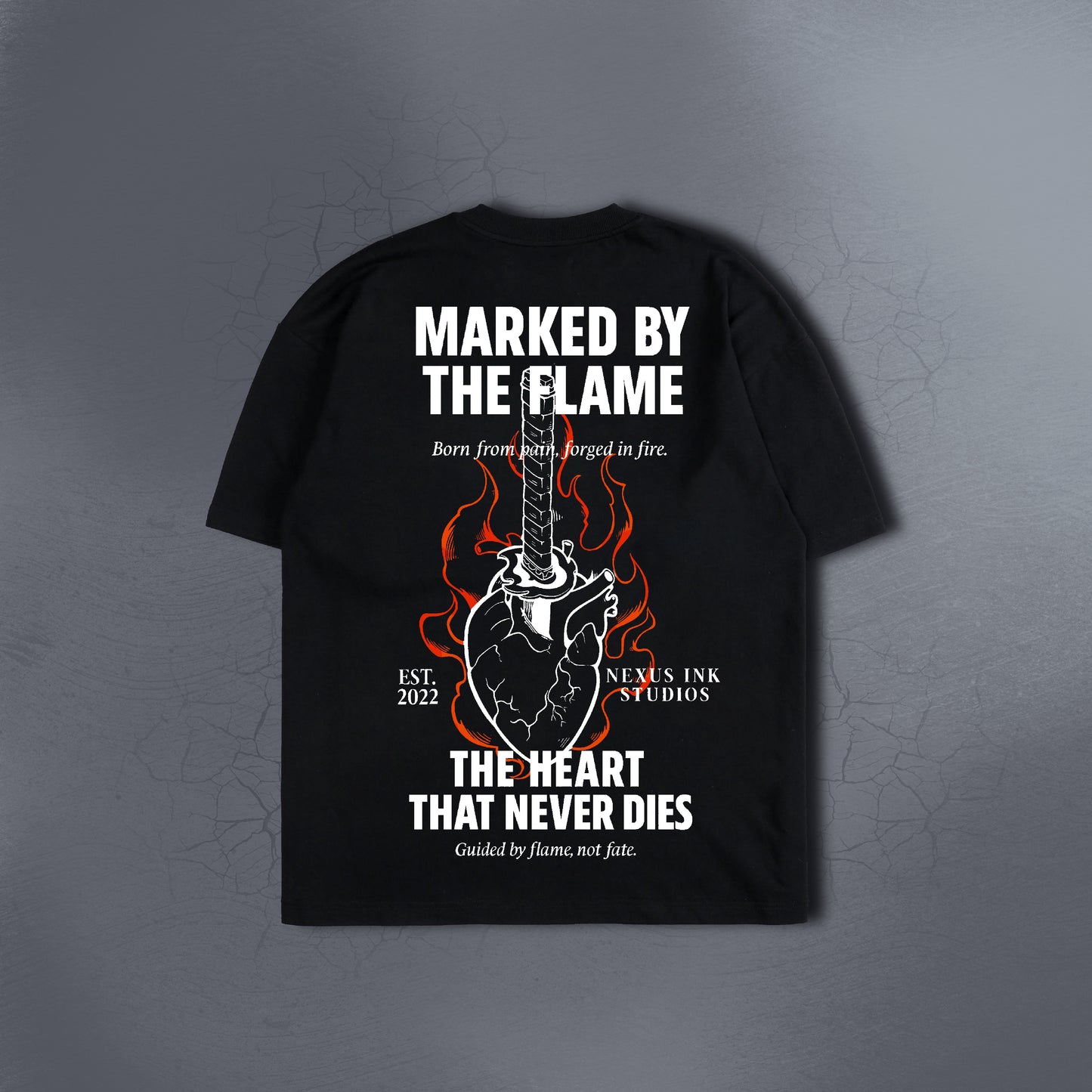 MARKED BY THE FLAME BLACK TEE