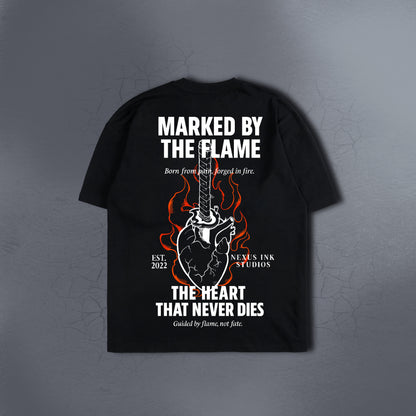 MARKED BY THE FLAME BLACK TEE
