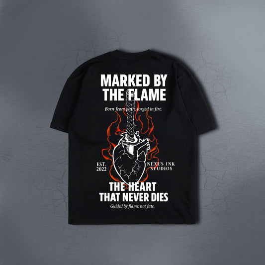 MARKED BY THE FLAME BLACK TEE