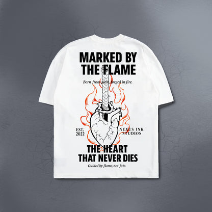 MARKED BY THE FLAME WHITE TEE