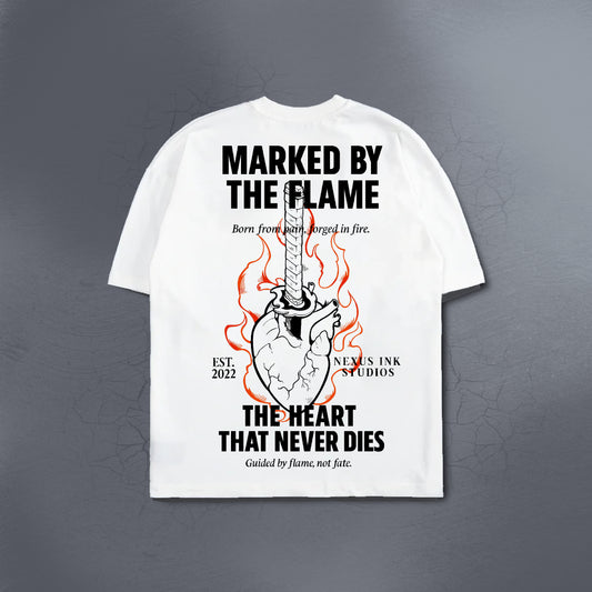 MARKED BY THE FLAME WHITE TEE