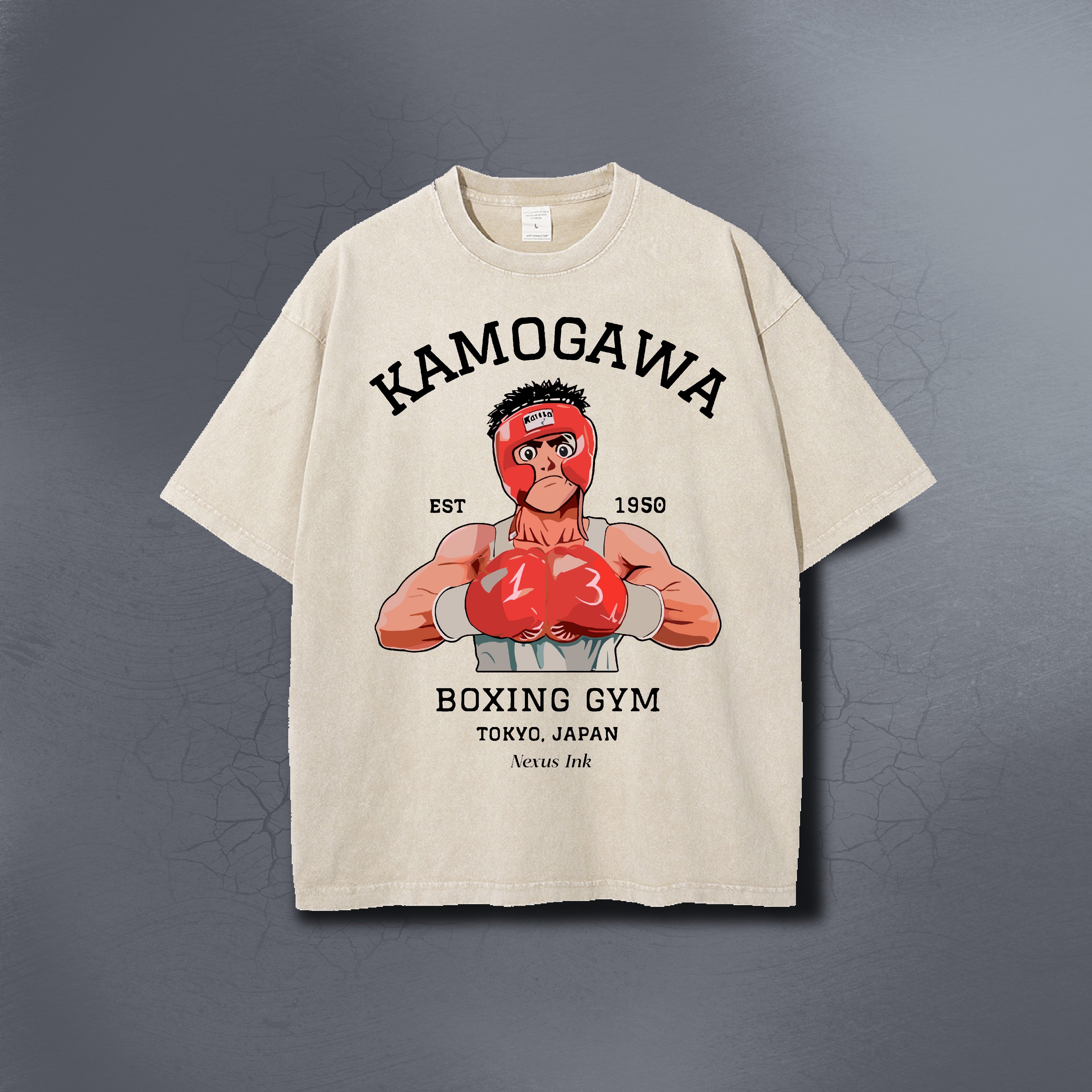 KAMOGAWA GYM BEIGE TEE – Nexus ink