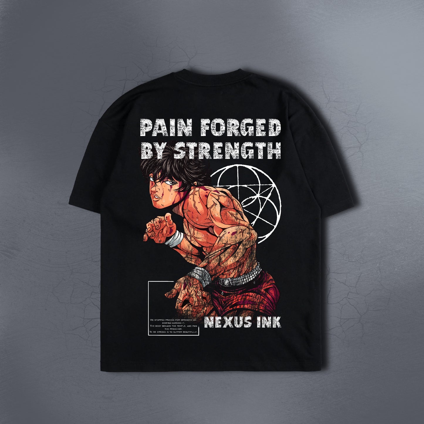 PAIN FORGED BY STRENGTH BLACK TEE