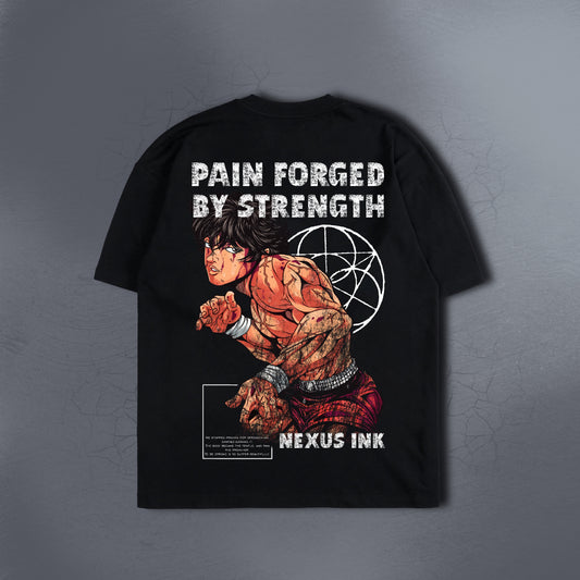 PAIN FORGED BY STRENGTH BLACK TEE
