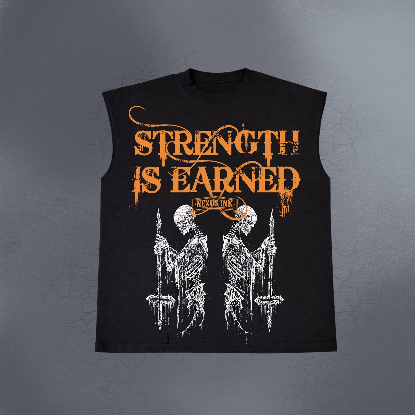STRENGTH IS EARNED BLACK CUTOFF