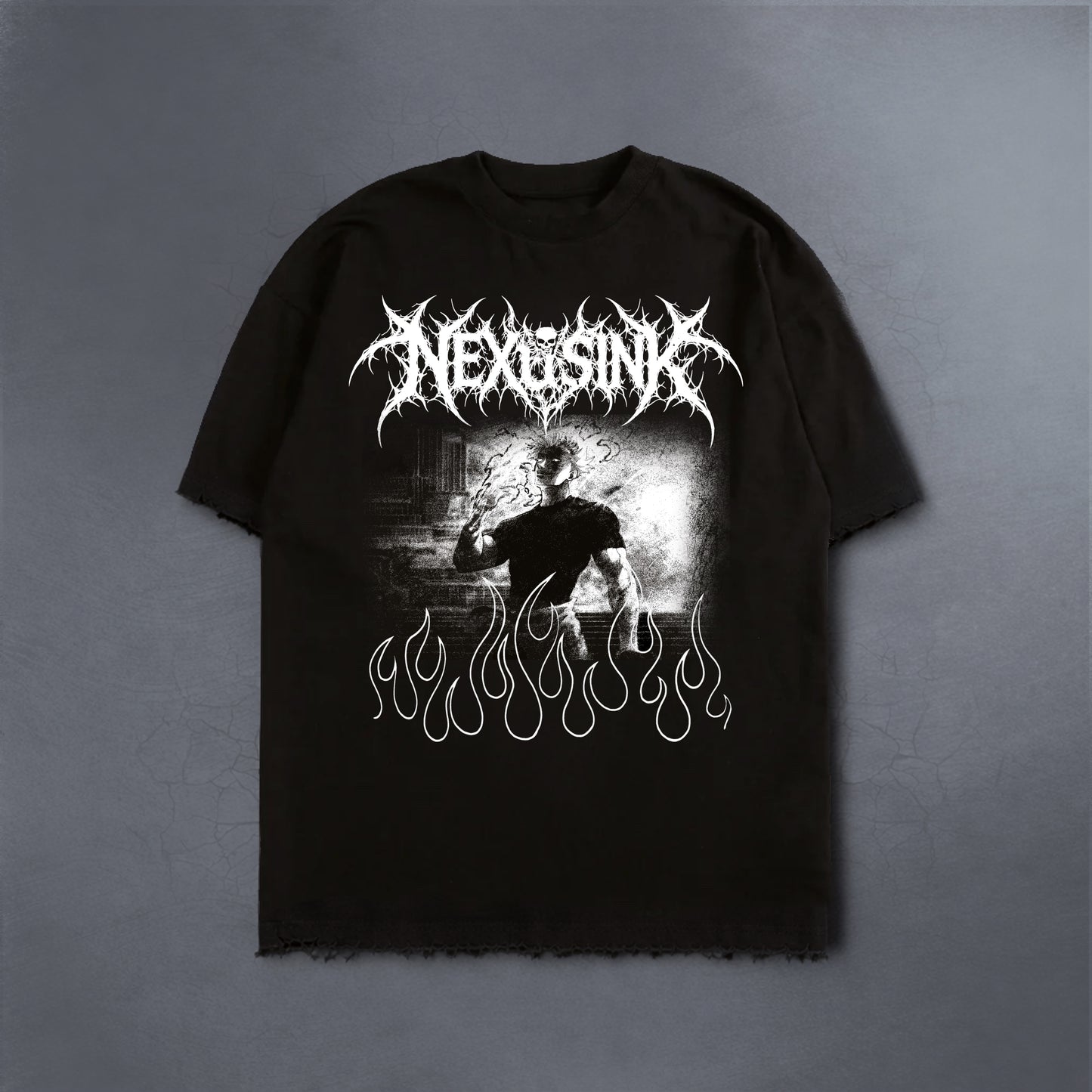 LIMITLESS DISTRESSED BLACK TEE