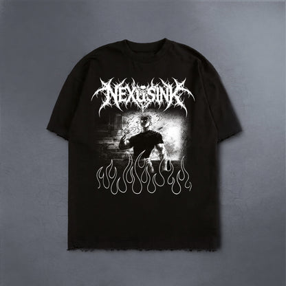 LIMITLESS DISTRESSED BLACK TEE