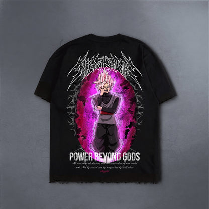 BEYOND GODS BLACK DISTRESSED TEE