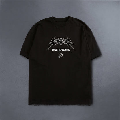 BEYOND GODS BLACK DISTRESSED TEE
