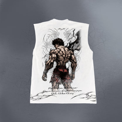 ABSOLUTE STRENGTH WHITE CUTOFF TEE