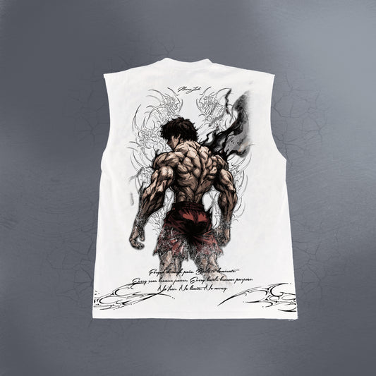 ABSOLUTE STRENGTH WHITE CUTOFF TEE