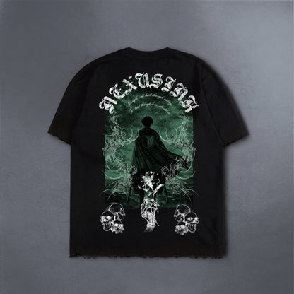 HUMANITY'S STRONGEST SOLDIER BLACK DISTRESSED TEE