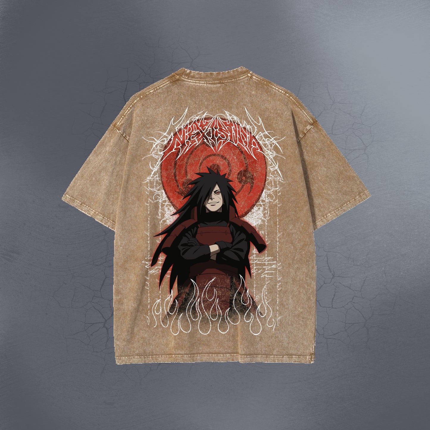 EYE OF THE MOON ACID WASHED BROWN TEE