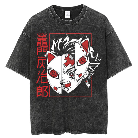 TANJIRO KAMADO MASK VINTAGE TEE