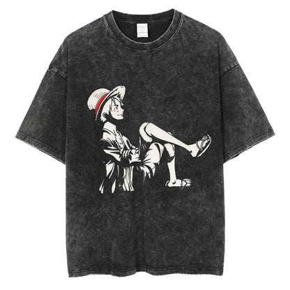 B&W LUFFY VINTAGE TEE