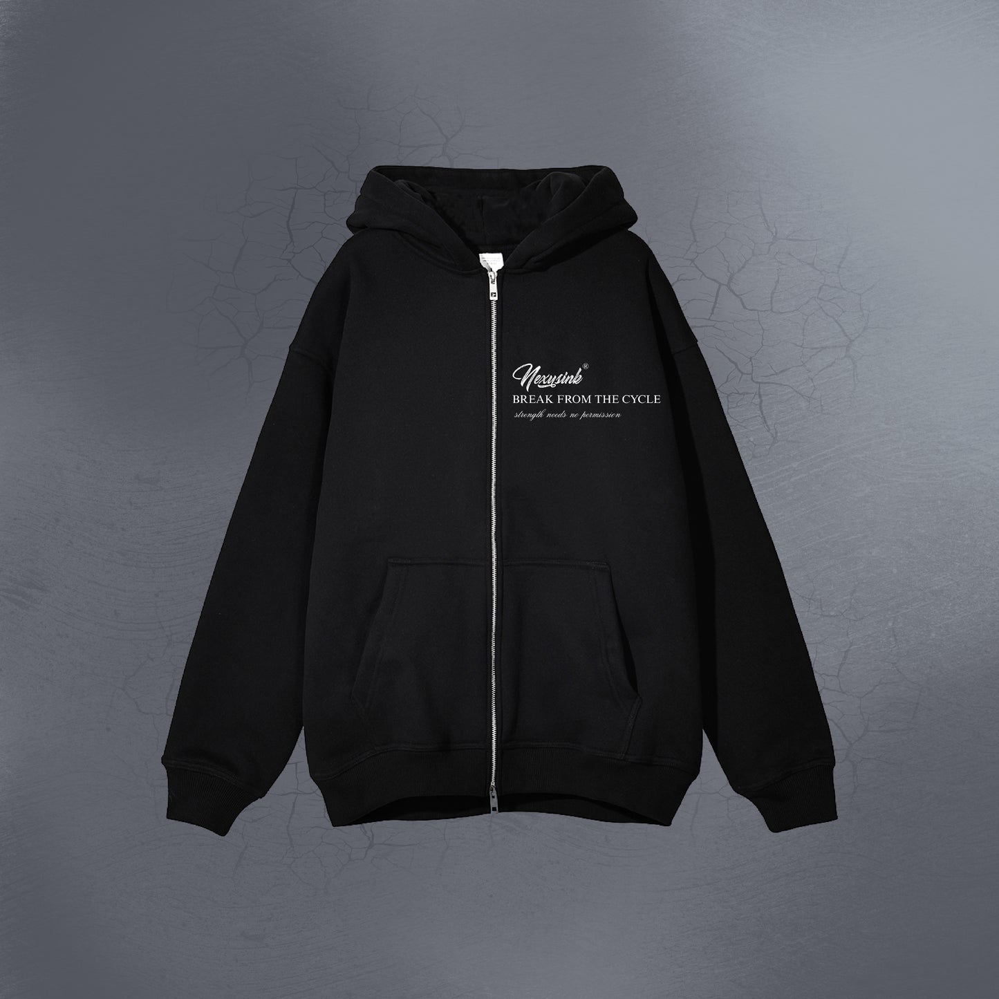 CORE BLACK ZIP UP HOODIE