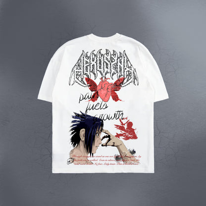 PAIN FUELS GROWTH WHITE TEE