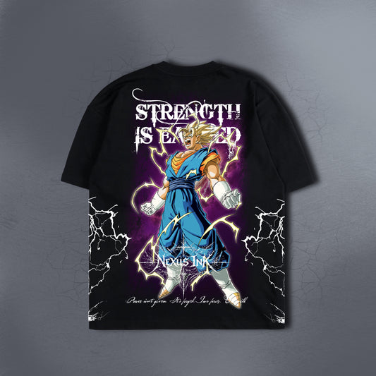 STRENGHT IS EARNED 1-20 DISTRESSED BLACK TEE